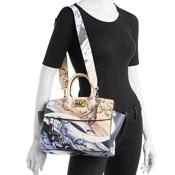 Ferragamo The Studio Day and Night Printed Top-Handle Bag (MSRP $3,200) - Picture 3 of 13